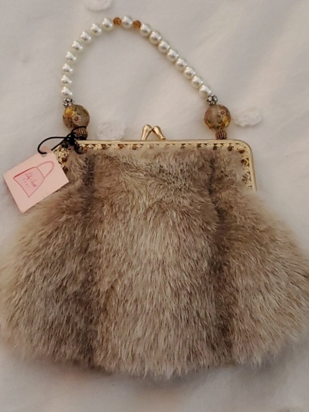 NWT Designer Lily Scott Faux Fur Vintage Bag